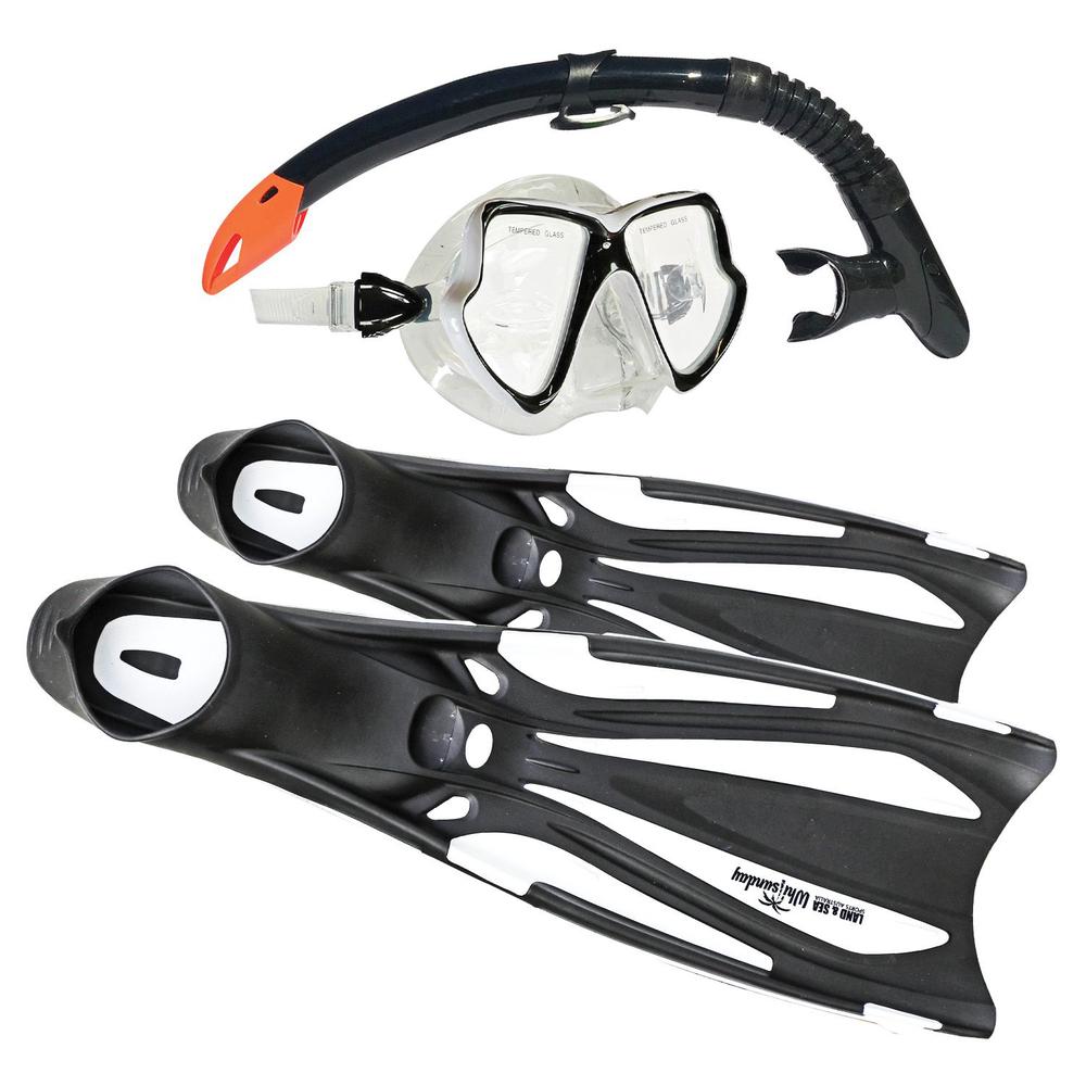 Land & Sea Sports Whitsunday Snorkel Set (White) - XL, 9325132081545