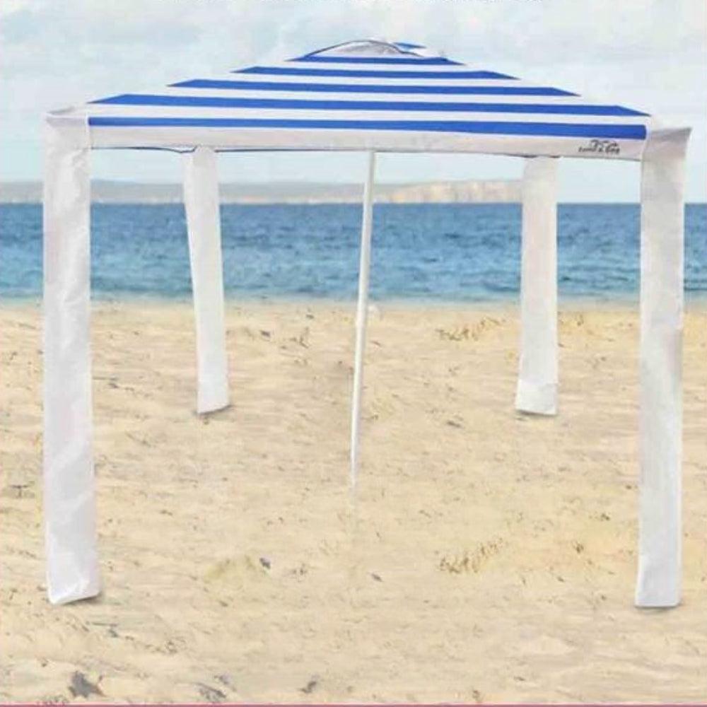 Land & Sea Sports Compact Beach Cabana (White/Blue) - 150x150cm, 9325132082535