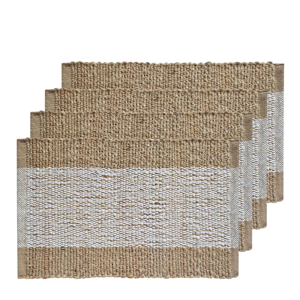 J.Ellliot Blake Jute Placemat, 4 Pack (White & Warm Taupe) - 33x48cm by J.Ellliot - ISBN: 9326007016570
