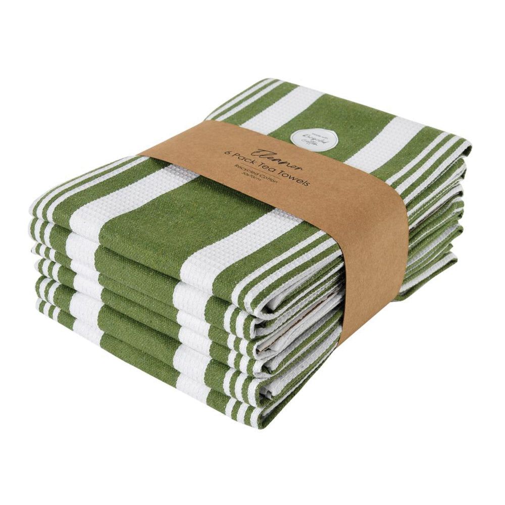 J. Elliot Eleanor Tea Towel, 6 Pack (Olive) - 50x70cm by J. Elliot - ISBN: 9326007017539