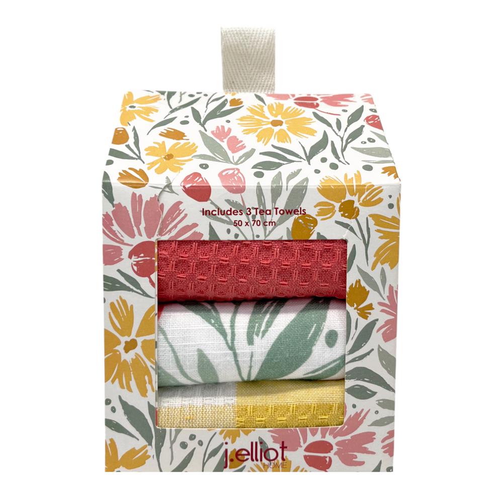 J.Elliot Millie Tea Towel Gift Box, 3 Pack (Bubblegum) - 50x70cm by J.Elliot - ISBN: 9326007032389