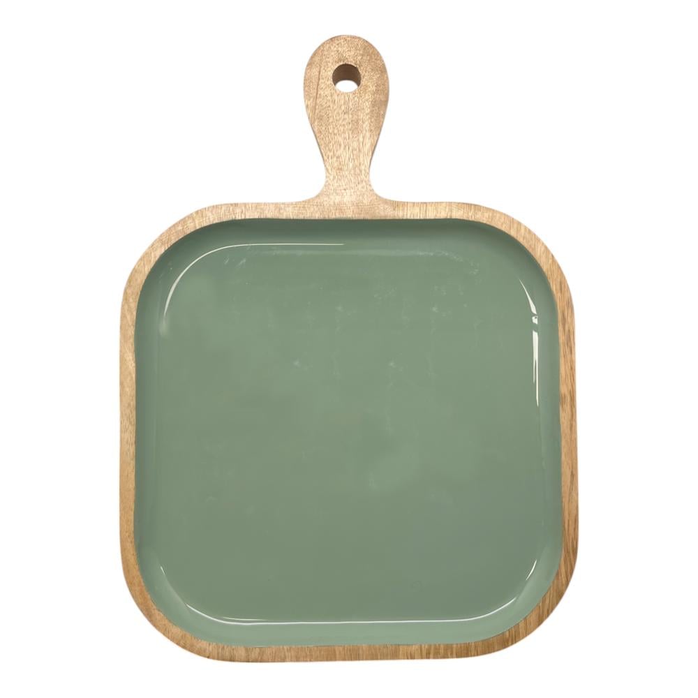 J.Elliot Corinne Square Tray with Handle (Green & Natural) - 26x36x2.5cm by J.Elliot - ISBN: 9326007035250