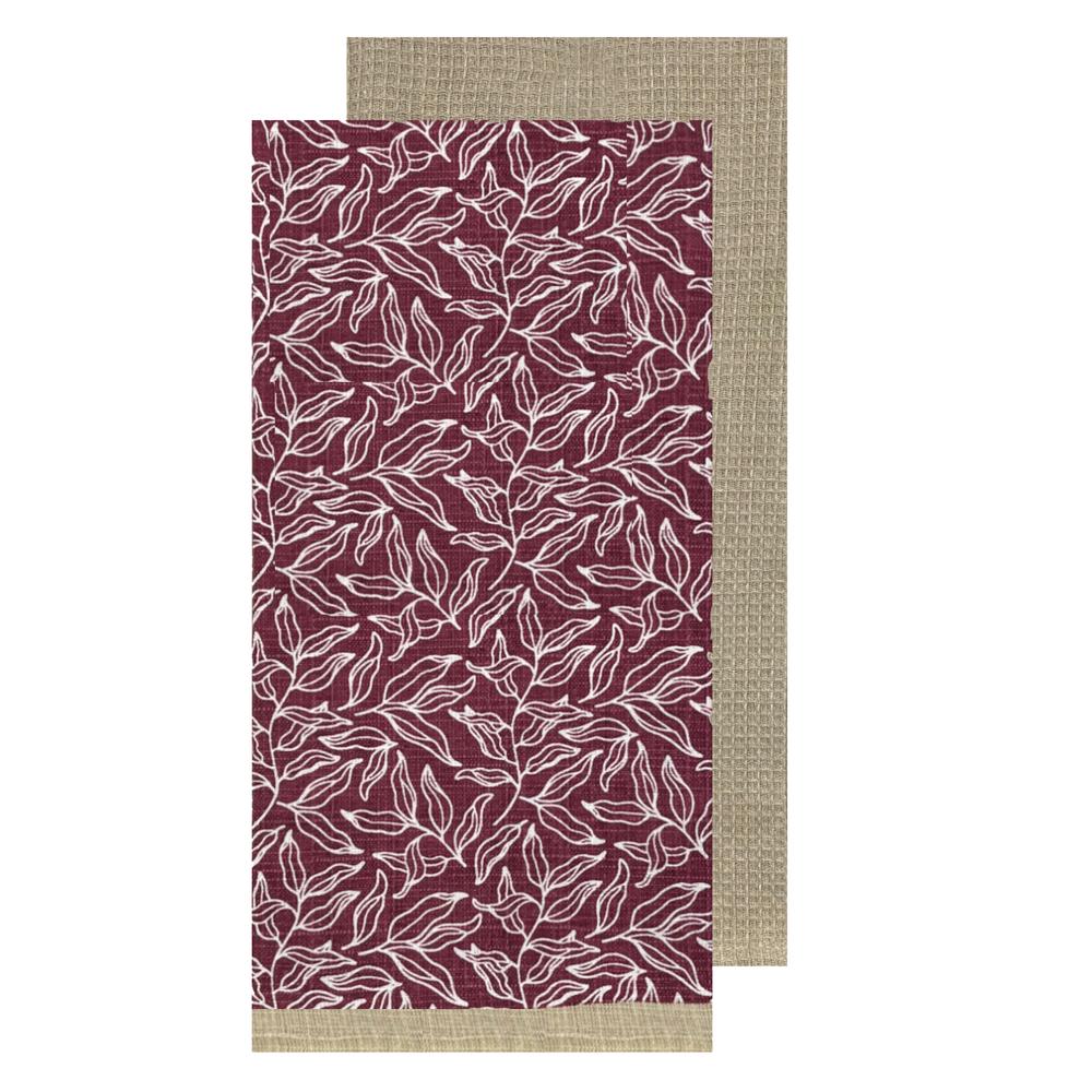 J.Elliot Serenity Tea Towel, 2 Pack (Burgundy) - 50x70x2cm by J.Elliot - ISBN: 9326007036752