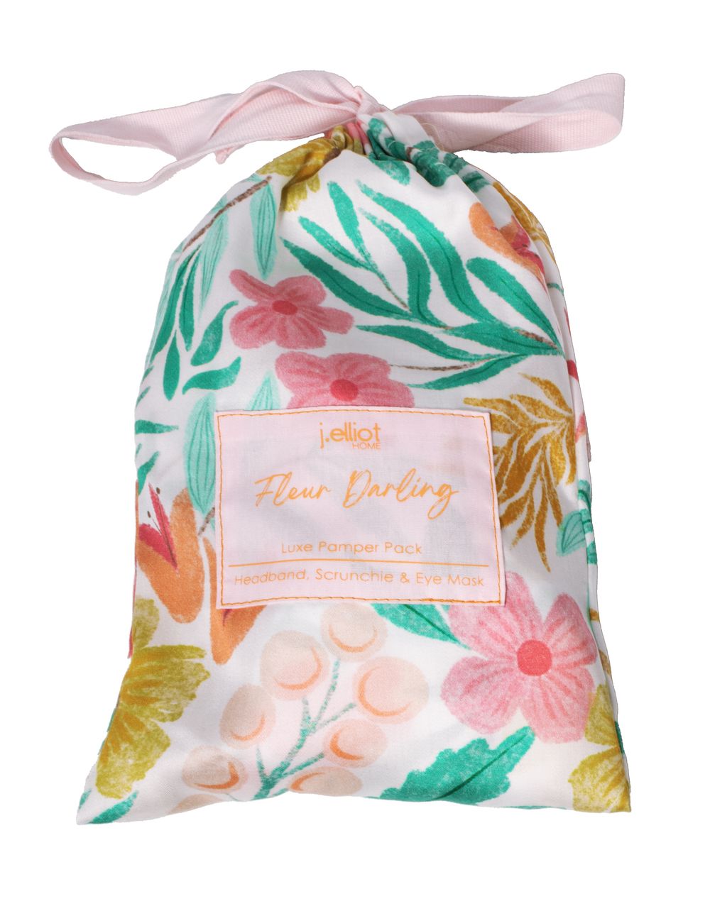 J.Elliot Home Fleur Darling Eyemask, Scrunchie and Headband Pamper Pack (Pink & Yellow Floral Multi) by J.Elliot Home - ISBN: 9326007038329