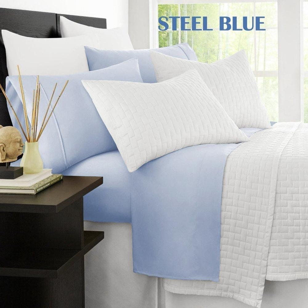 Original 2000TC Antibectiral Bamboo Sheet Set (Steel Blue) - Double, 9326250083565