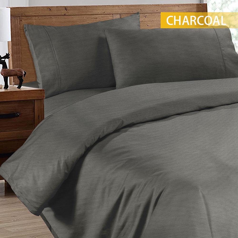 Ramesses 2000TC Cooling Bamboo Quilt Cover Set (Charcoal) King Buy online at The Nile