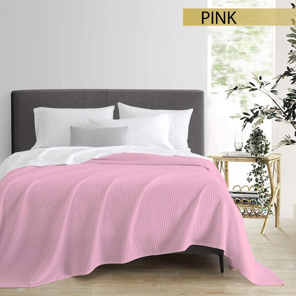 100% Egyptian Cotton Blanket (Pink) - Single, 9326250098989