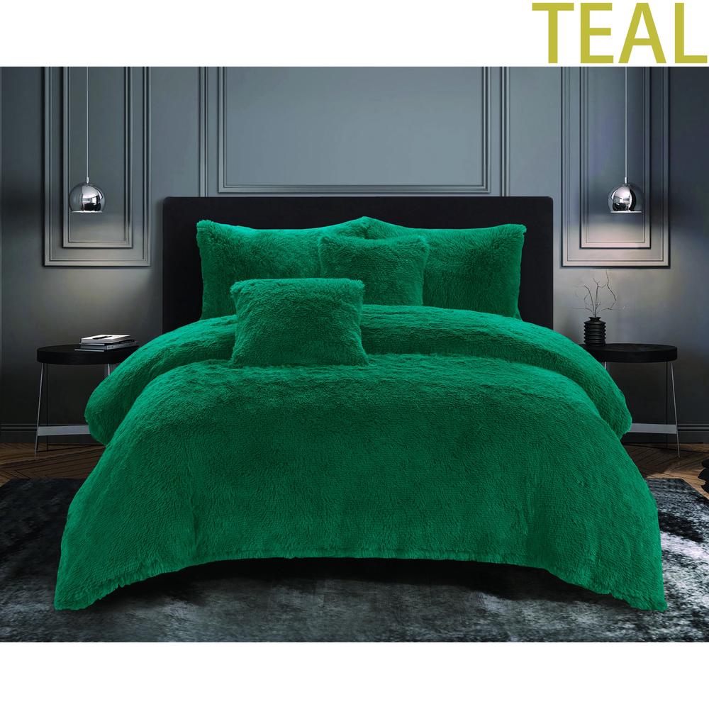 Ramesses Shaggy Fleece Comforter Set (Teal) - King | Buy online at The Nile