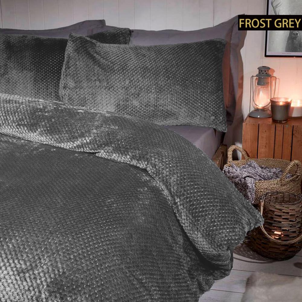 Ramesses Waffle Fleece Comforter Set (Frost Gray) Queen Buy online