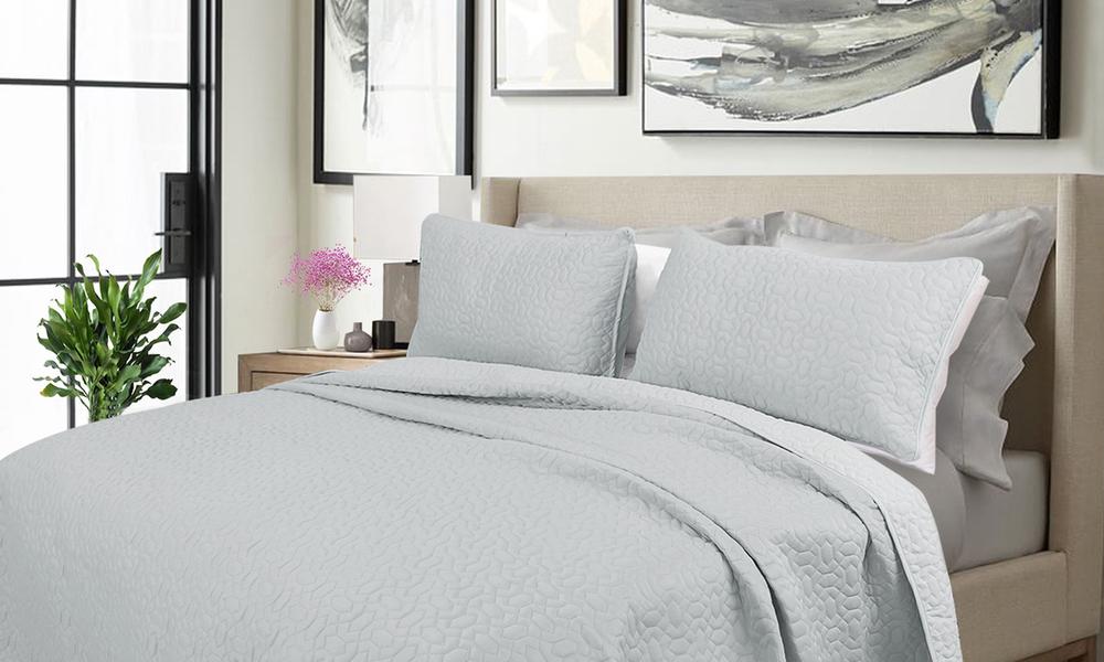 ShangriLa Linen Cooling Comforter Set (Silver) King Buy online at