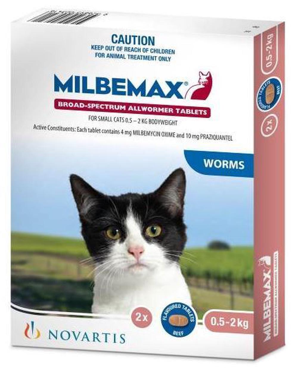 Milbemax All Wormer Beef-Flavoured Tablet for Small Cats & Kittens Under 2kg, 2's, 9326895003416
