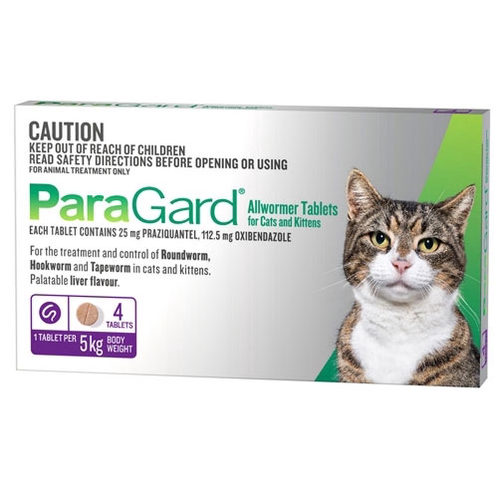 Paragard All Wormer for Cats 5kg, 4's, 9327073005307