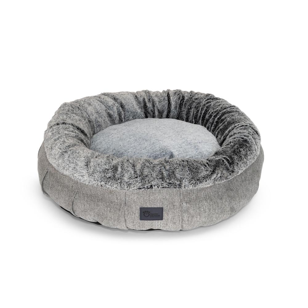 Superior Pet Plus Harley Dog Bed Harlow Grey & Artic Faux Fur - Medium ...