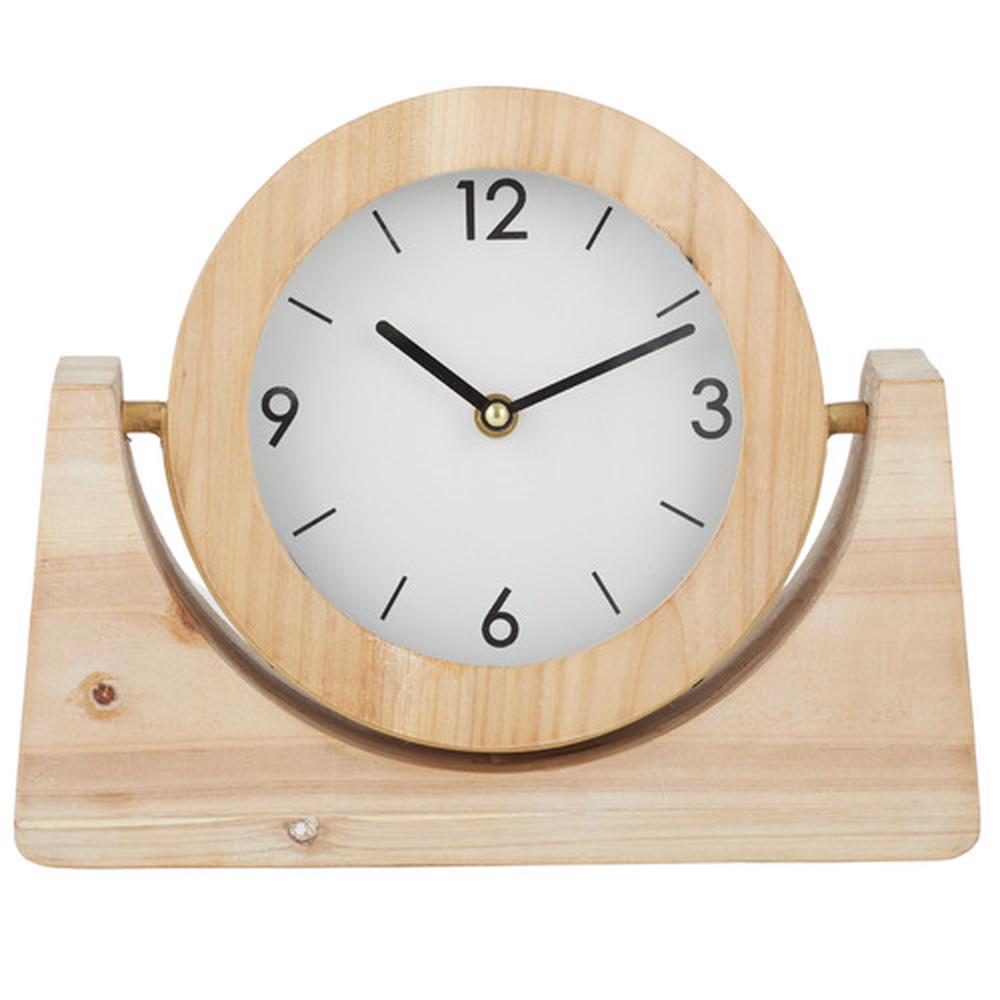 Hub Living Alma Fir Wood Desk Clock (Natural/White) 30cm Buy online