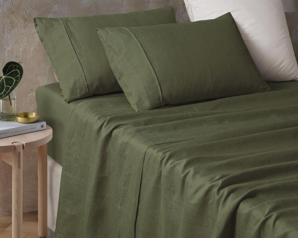 Vintage Design Homeware Fern Hemp Sheet Set - Super King, 9330275085923