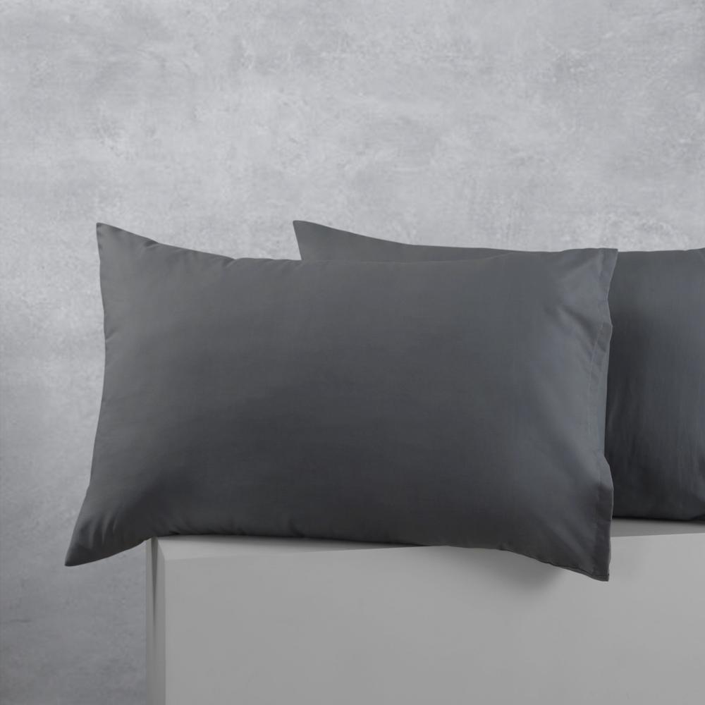 Cotton Polyester Pillowcases, 2 Pack (Charcoal), 9330275089211