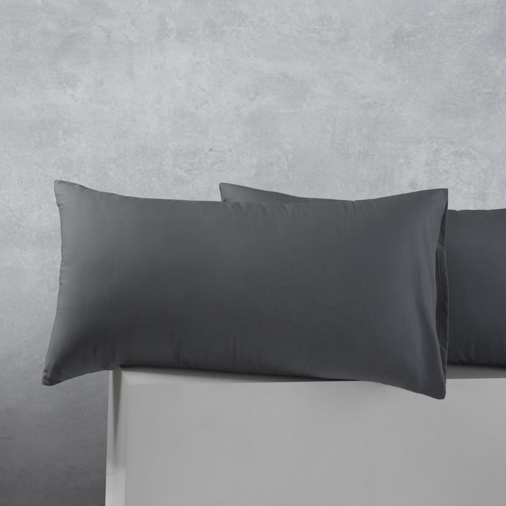 Cotton Polyester Pillowcases, 2 Pack (Charcoal), 9330275089259