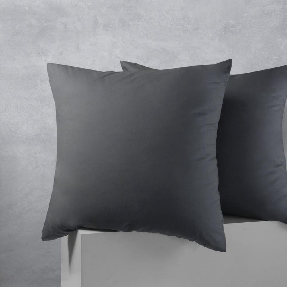 Accessorize Bedroom Collection Cotton Polyester Pillowcases, 2 Pack (Charcoal) - European, 9330275089273