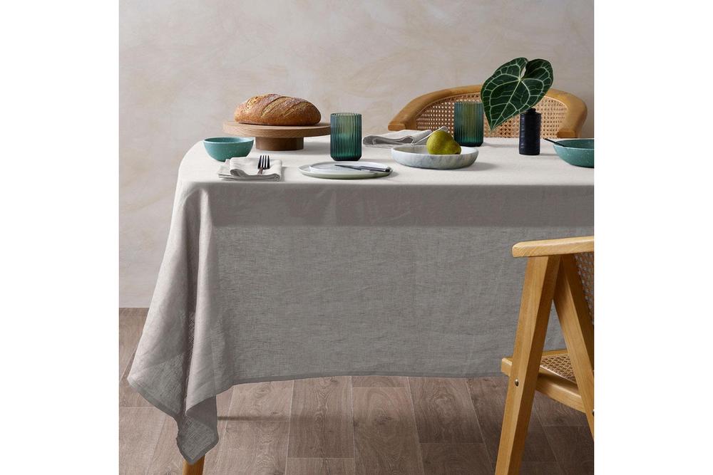 Vintage Design Homeware French Linen Tablecloth (Natural) - 150cmx230cm, 9330275097575