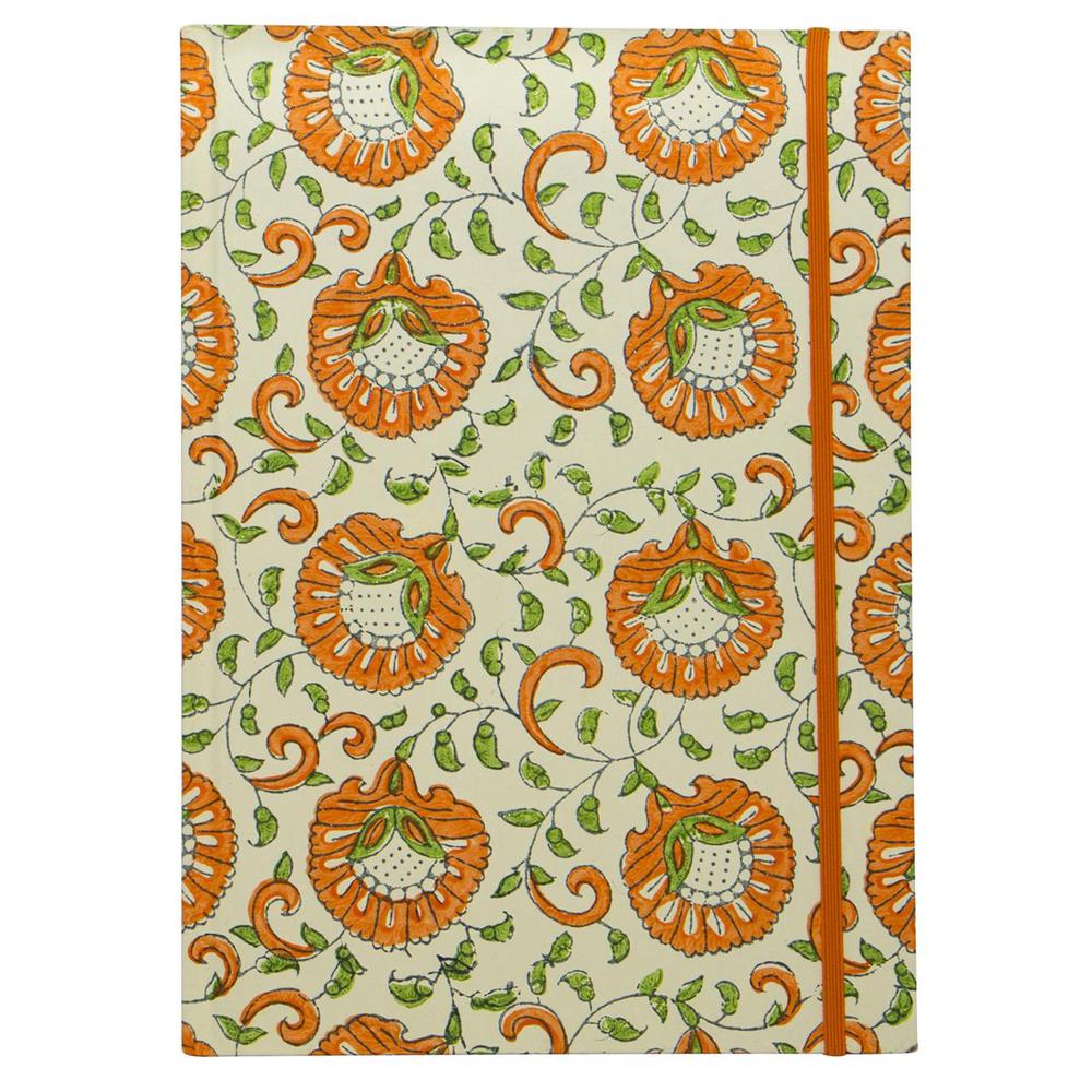 Lantern Studios Journal Indian (Orange Flower) - A4, 9330492026051