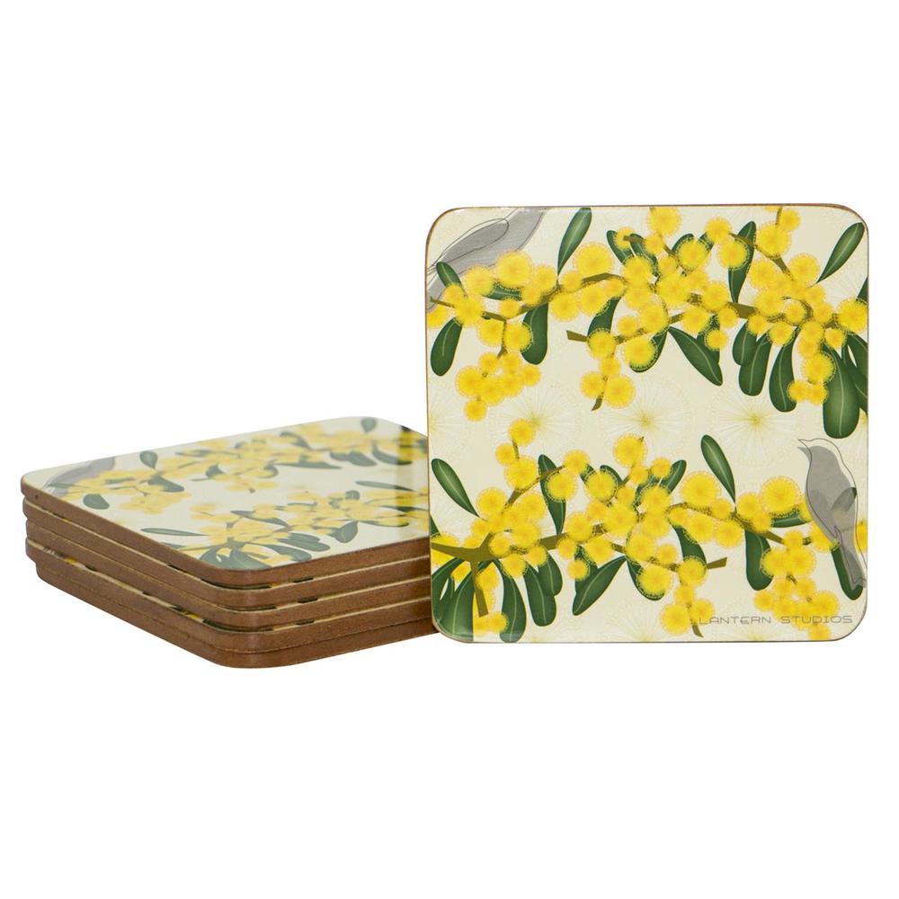 Lantern Studios Botanica Coaster, 6 Sets (Wattle), 9330492034285