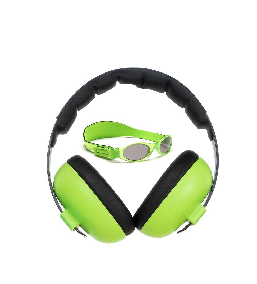 Banz Carewear Protection Set Baby Sunglasses & Ear Muffs Combo (Lime Green) 02 Years Buy