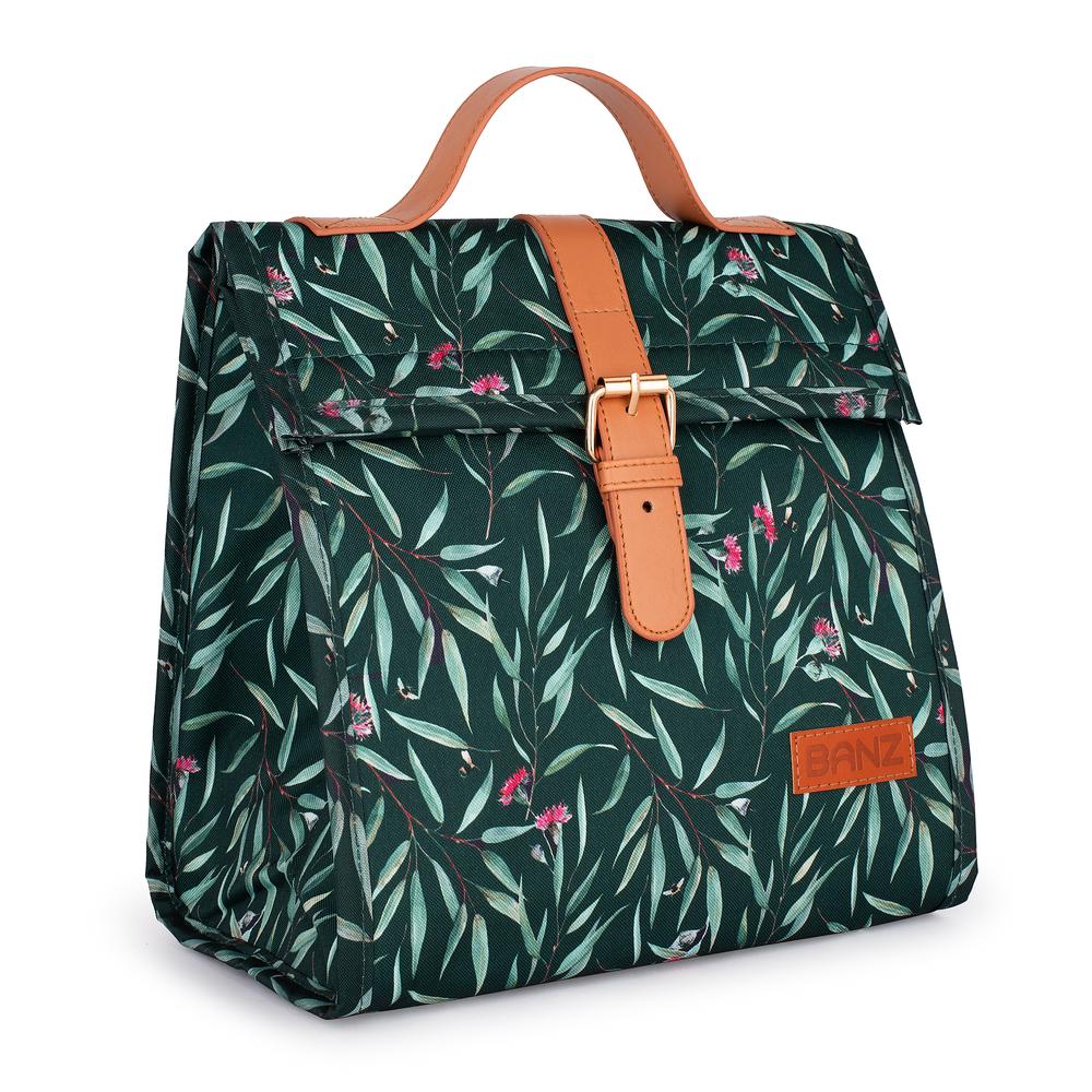 Lunch Cooler Bag (Gum Leaves Green) - 25x15x24cm, 9330696054638