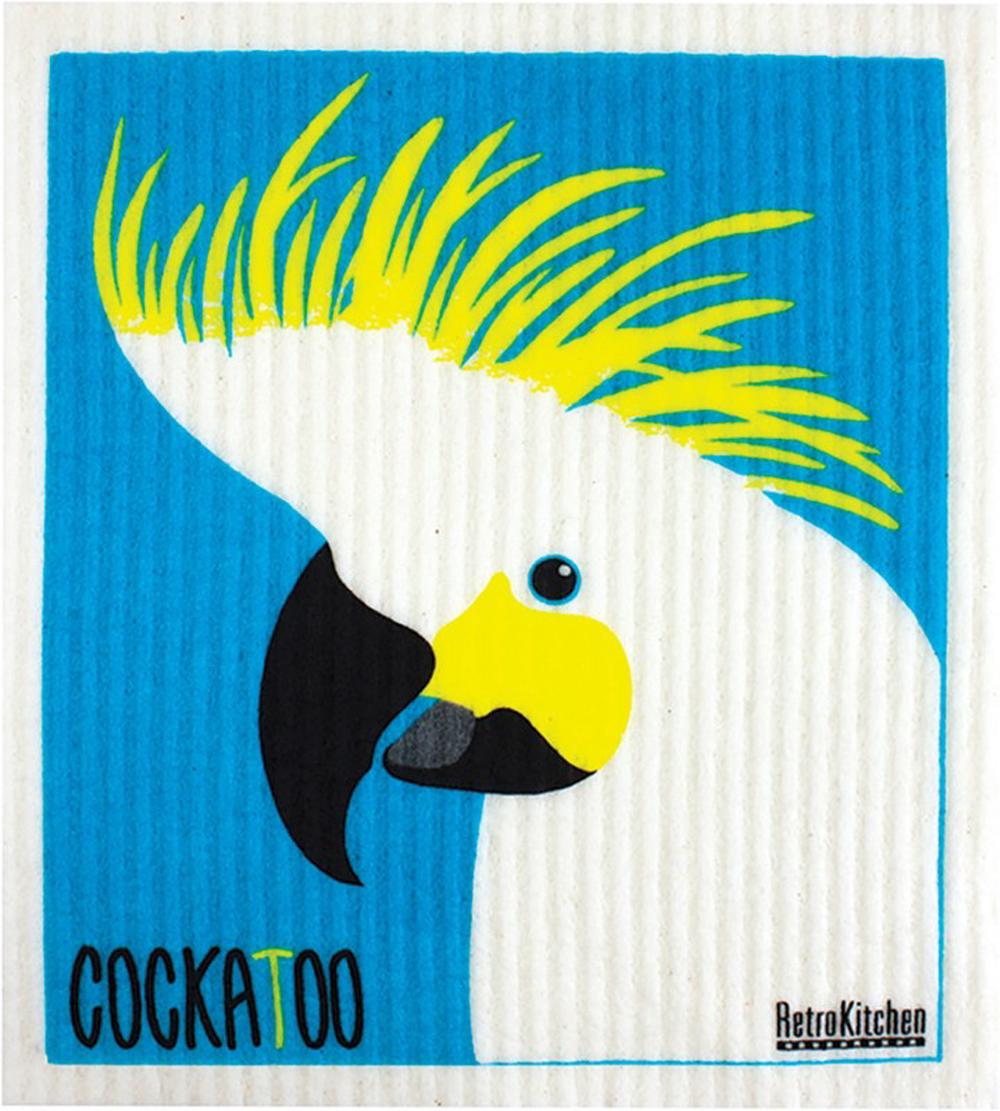 RetroKitchen 100% Biodegradable Dishcloth (Cockatoo), 9330768007210