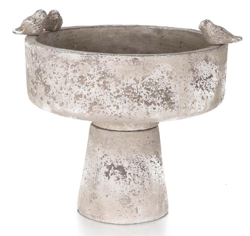 HG Living Raw Natural Ceramic Bird Bath on Stand Buy online at The Nile