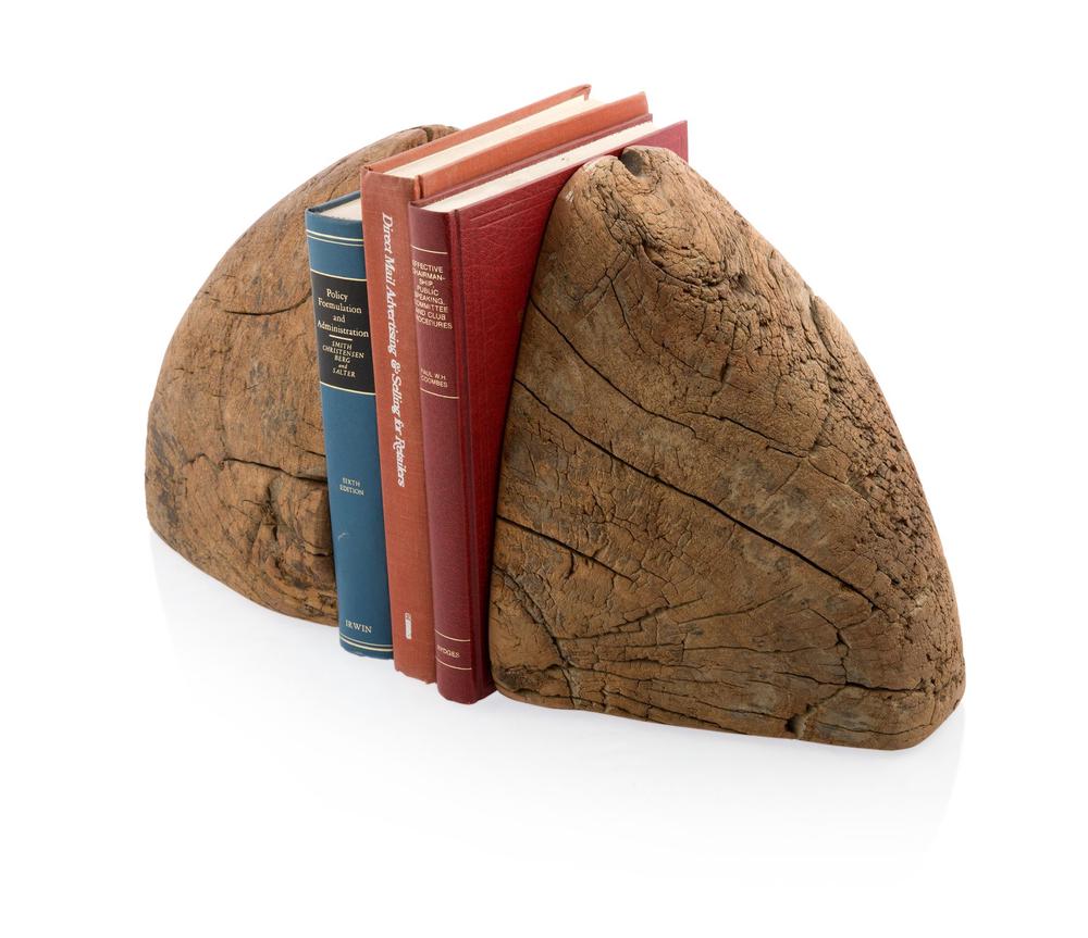 HG Living Recycle Wood Organic Shape Pulley Bookends, Set Buy online