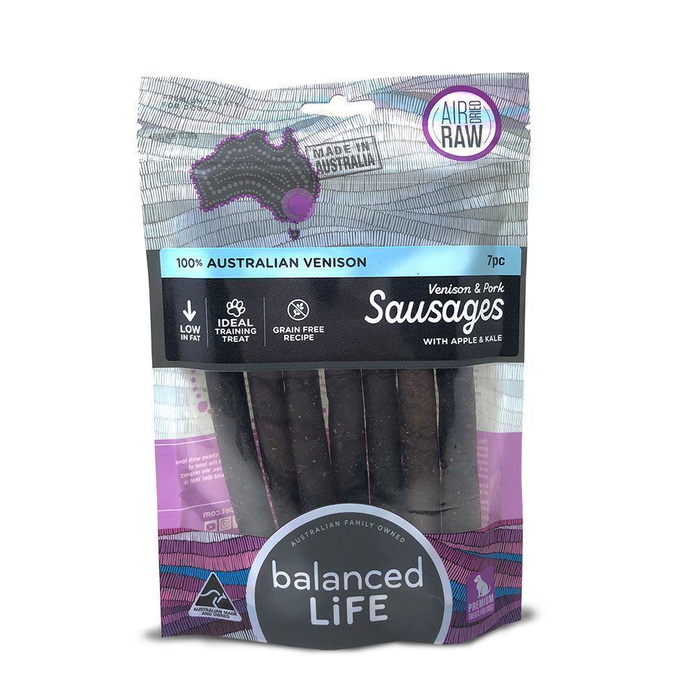 Balanced Life Venison Pork Apple & Kale Sausage Dog Treats, 7 Piece