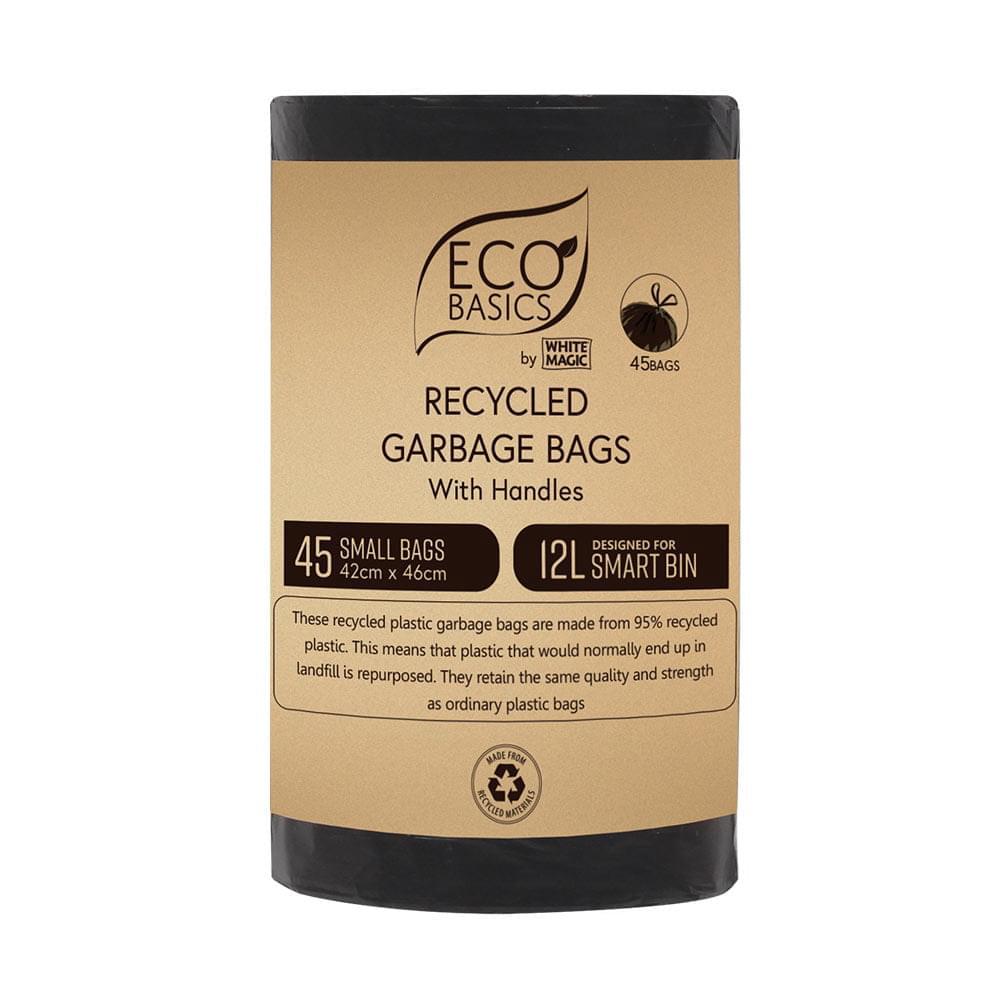 Recycled Garbage Bin Bags, 45Bags/Roll - 12 Litre, 9333544005073