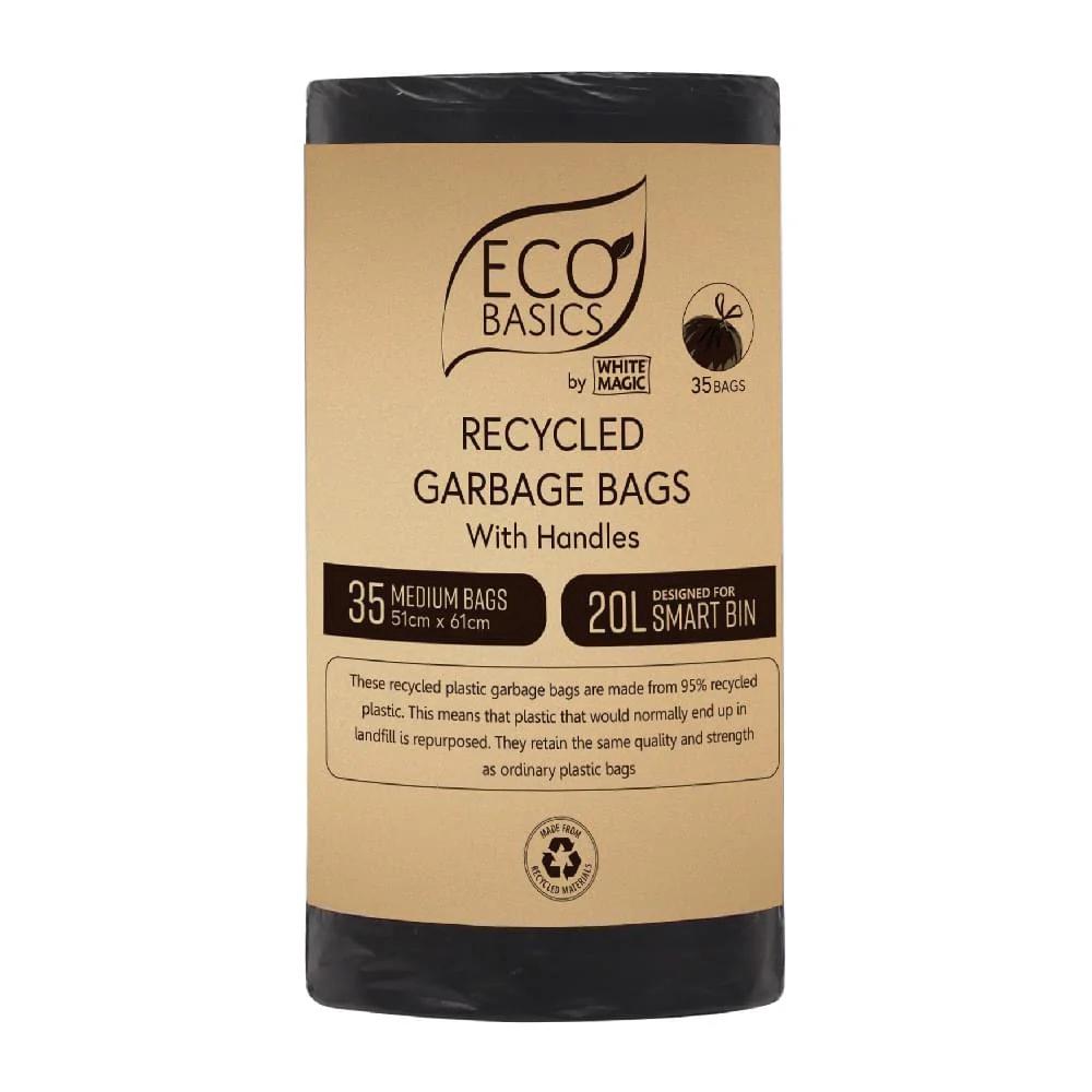 Recycled Garbage Bin Bags, 35Bags/Roll - 20 Litre, 9333544005080