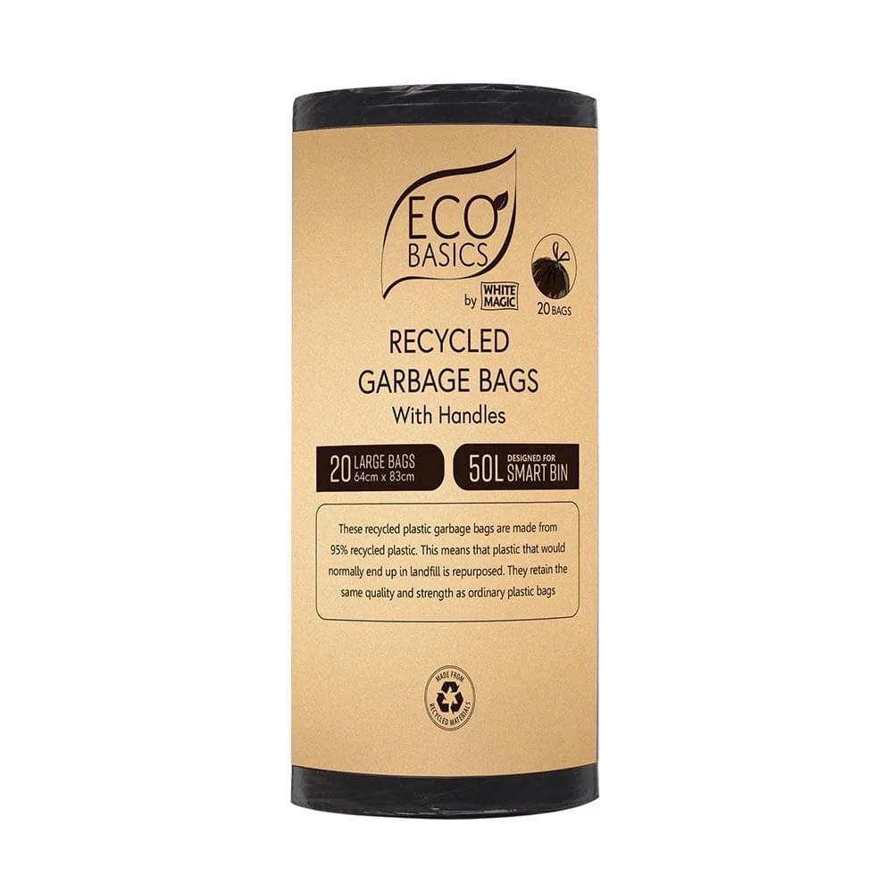 Recycled Garbage Bin Bags, 20Bags/Roll - 50 Litre, 9333544005097