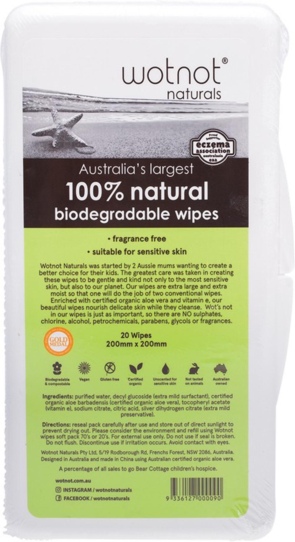 100% Biodegradable Baby Wipes With Case, 20's - 20x20cm, 9336127000090