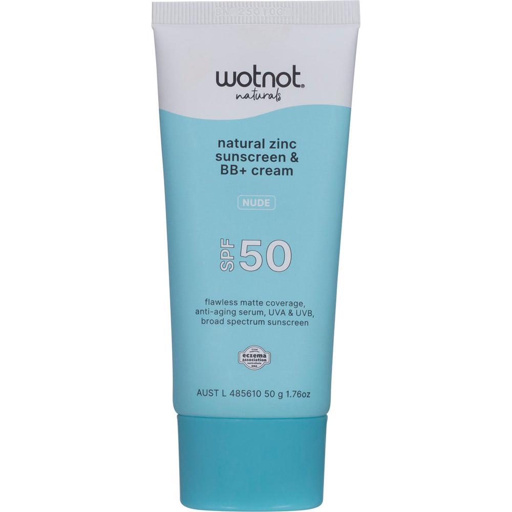 Natural Zinc Sunscreen & BB+ Cream SPF 50 (Nude), 9336127001042