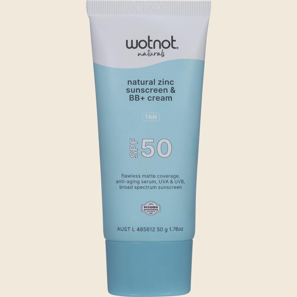 Natural Zinc Sunscreen & BB+ Cream SPF 50 (Tan), 9336127001066