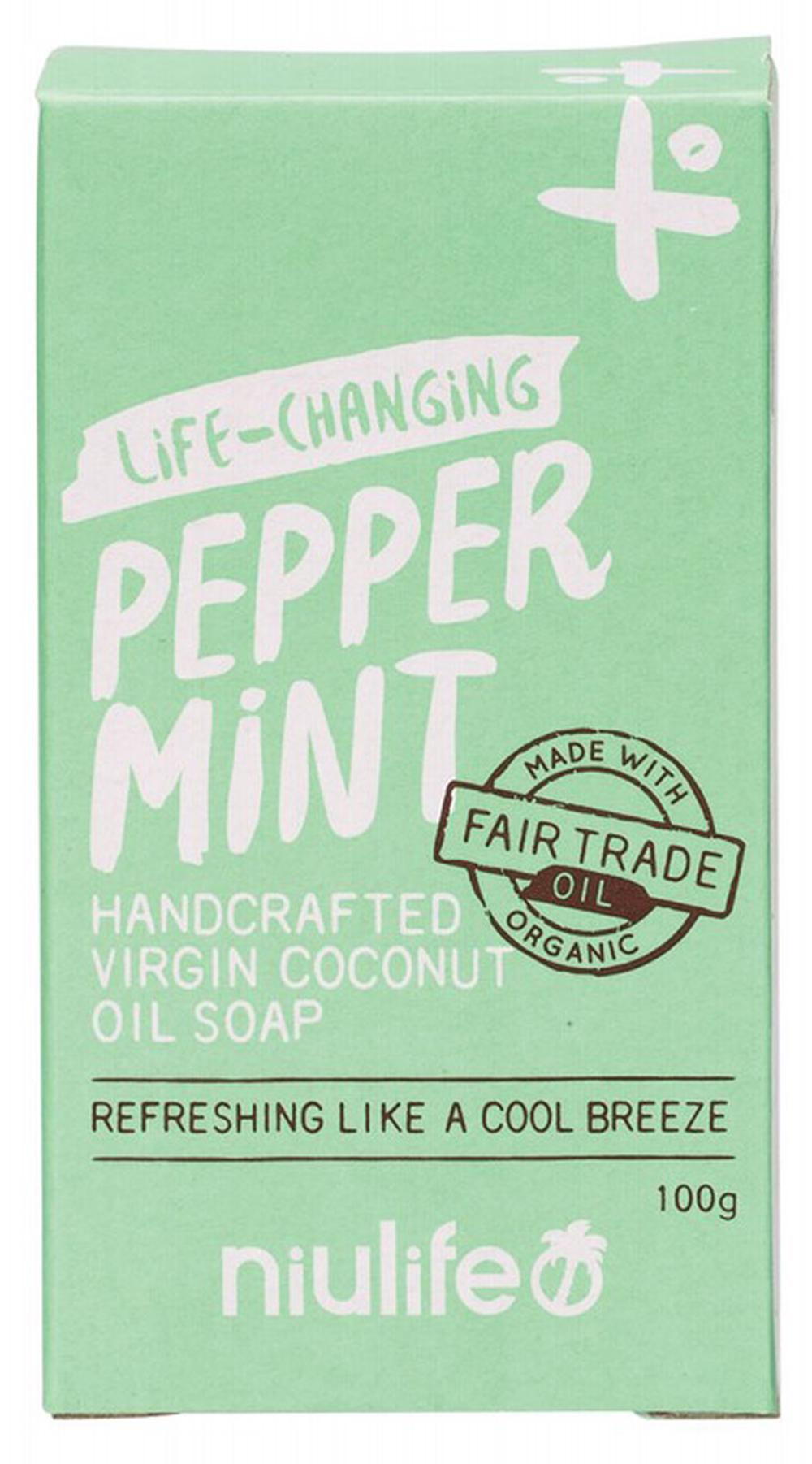 Handcrafted Coconut Oil Soap (Peppermint) - 100g, 9336318005095