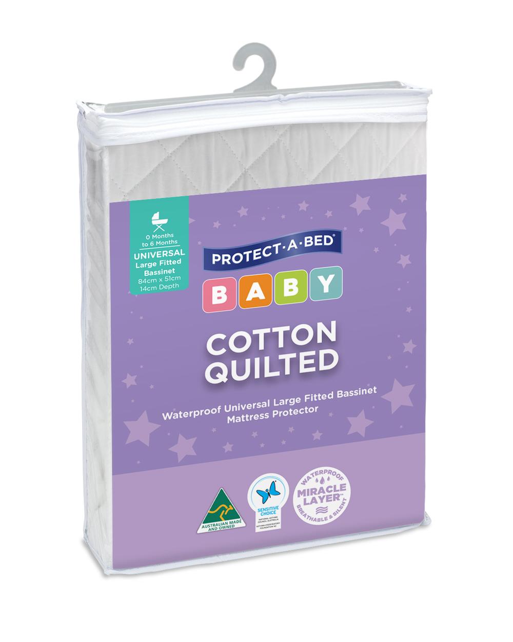 ProtectABed Cotton Quilted Waterproof Fitted Mattress Protector (White