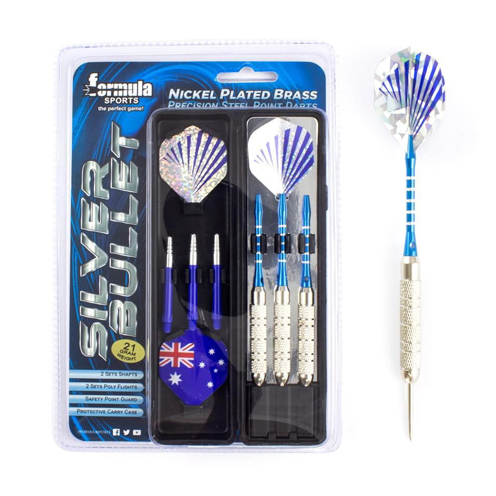 Formula Sports Silver Bullet Nickel Plated Brass Dart Gift Pack - 21G, 9337362010127