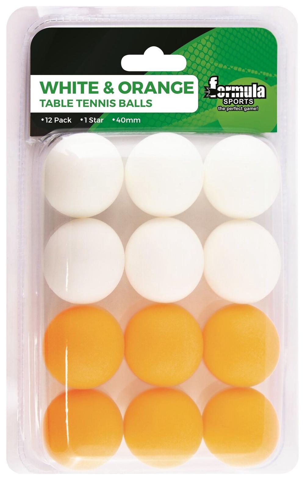 Table Tennis Balls, 12 Pack (White & Orange), 9337362012978