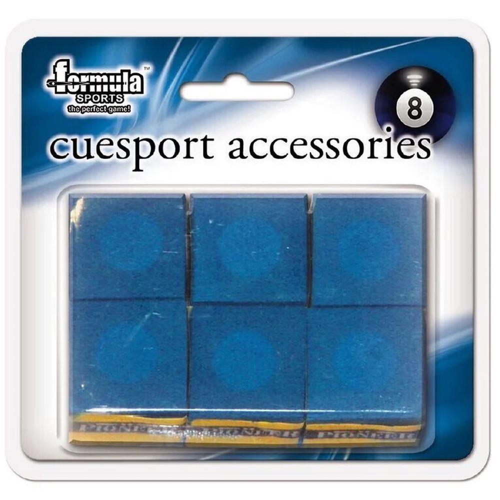 Formula Sports Pioneer Blue Cue Chalk, 6 Pieces, 9337362013111