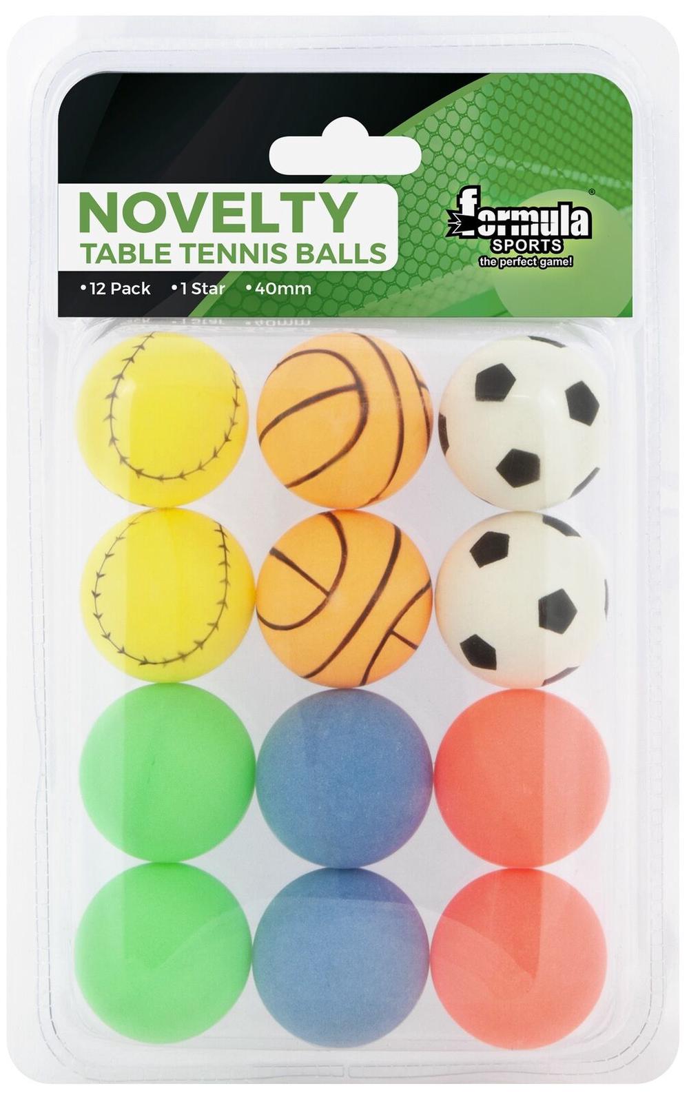 Table Tennis Balls Novelty, 12 Pack, 9337362013340