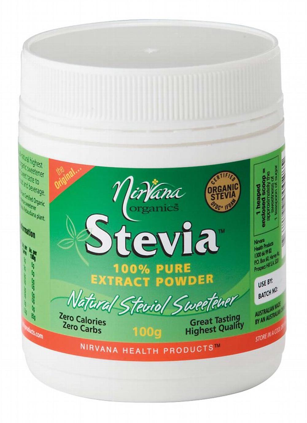 Organics Stevia 100% Pure Extract Powder - 100g, 9338196000285
