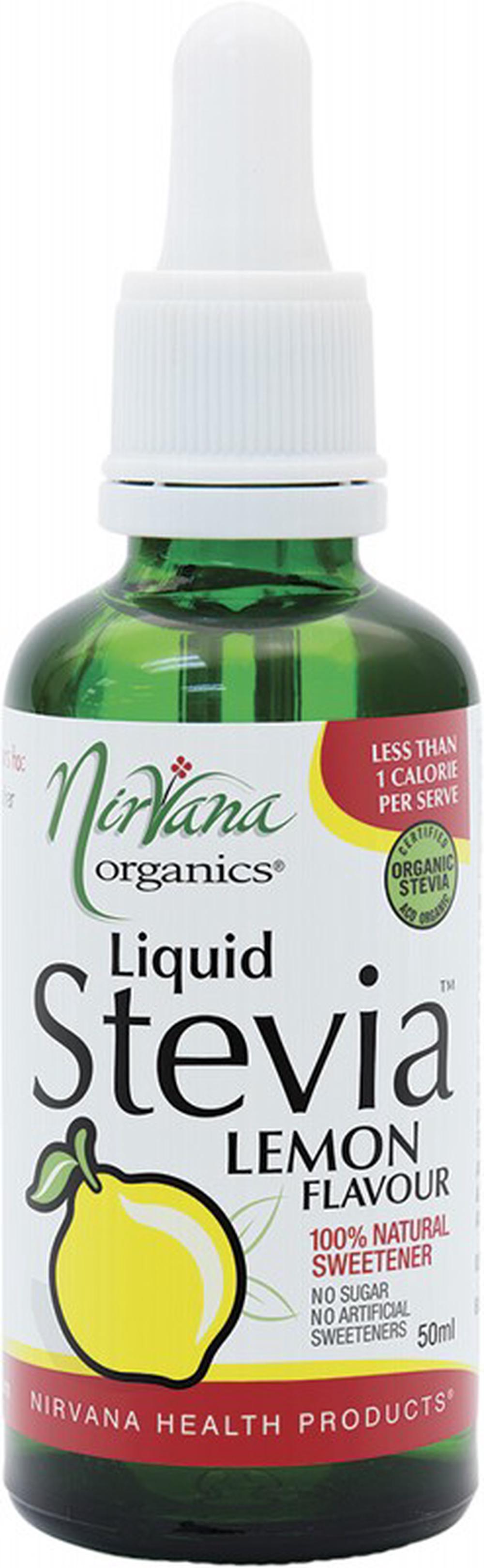 Nirvana Organics Organics Liquid Stevia Sweetener (Lemon) - 50mL, 9338196000681