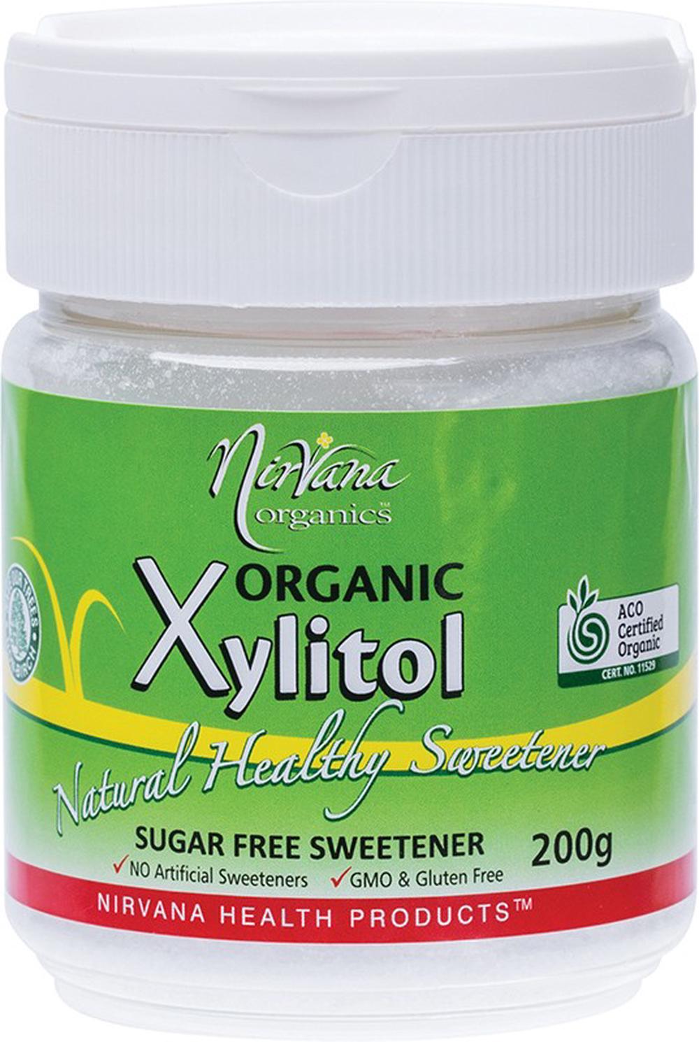 Nirvana Organics Xylitol Natural Healthy Sweetener Refillable Shaker (Organic)- 200g, 9338196001480