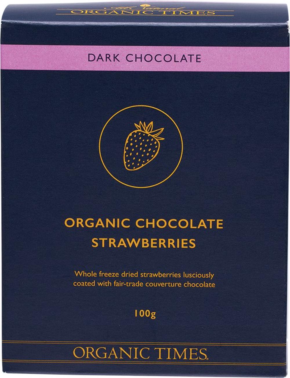 Organic Dark Chocolate (Strawberries) - 100g, 9338415002632