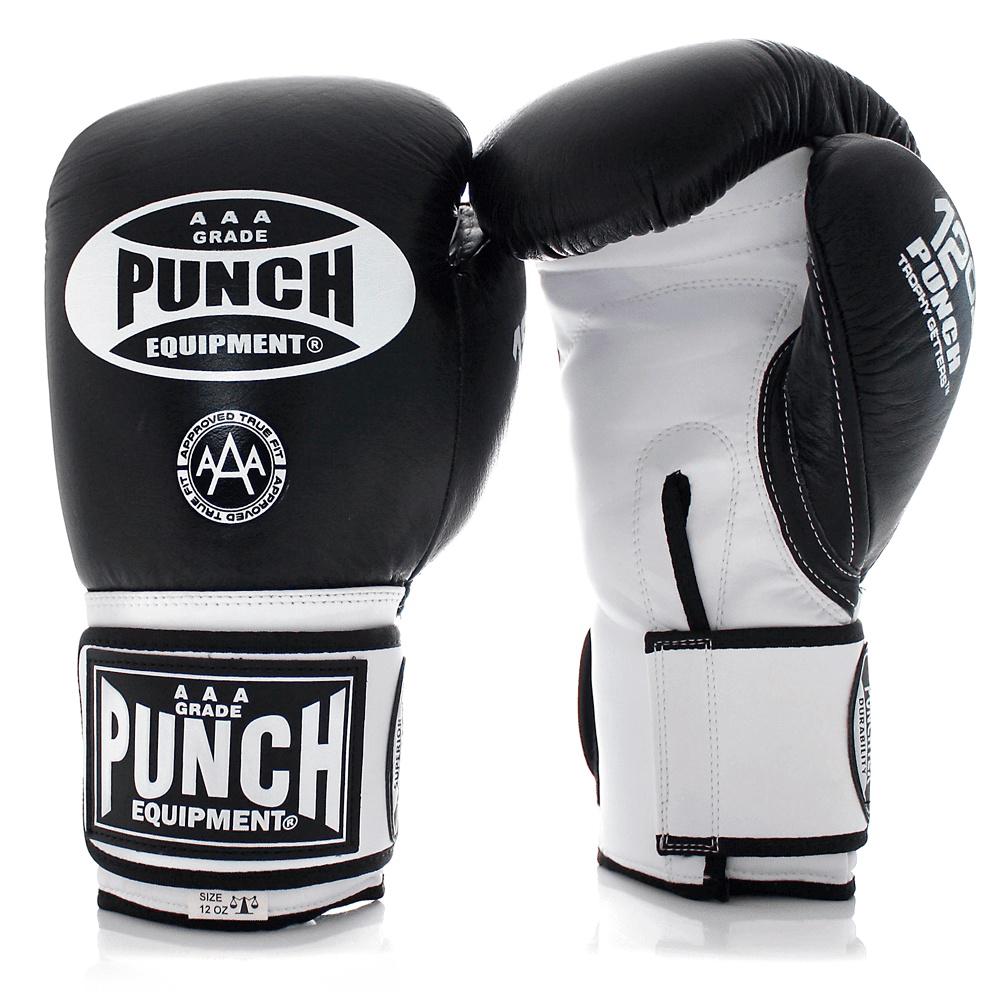 Punch Equipment Trophy Getters Commercial Gloves (Black/White) - 16oz, 9338928000781