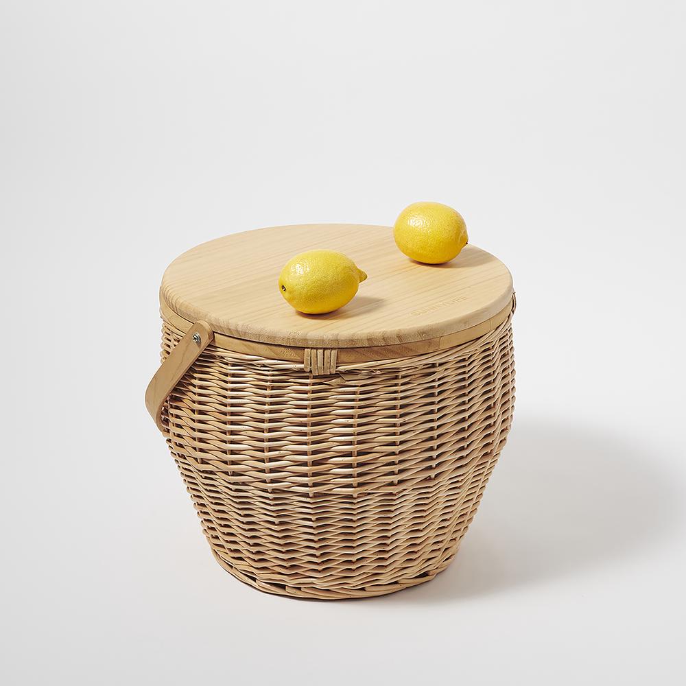 Sunnylife Round Picnic Cooler Basket (Natural) Buy online at The Nile