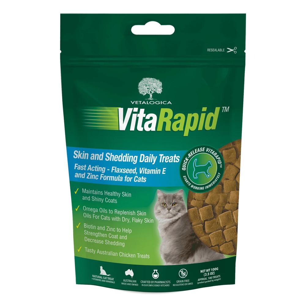 Vitarapid Skin & Shedding Daily Treats for Cats - 100g, 9340621000593